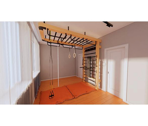 Шведская стенка Desire ECO PLUS SKY (с рукоходом, эспандерами, брусьями и скамьей)