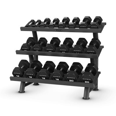 Стойка для гексагональных гантелей Matrix Fitness Dumbbell Flat Rack 3-ярусная (на 10 пар)
