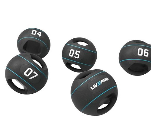 Купить Медицинбол с двойными ручками Livepro LP8111-07 7 кг в Москве