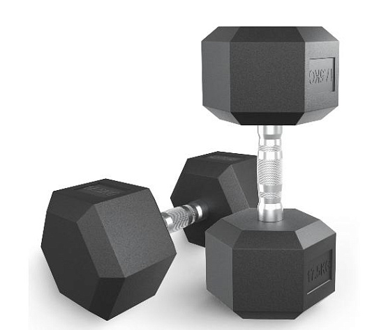 Гантель гексагональная обрезиненная Unix Fit 17,5 кг / шт.