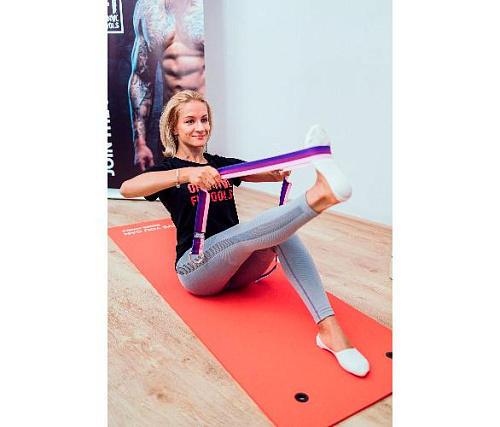 Ремешок для йоги Original FitTools 182 см, трехцветный