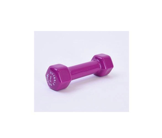 Original FitTools Гантель в виниловой оболочке 1 кг (Цвет - ярко пурпурный)