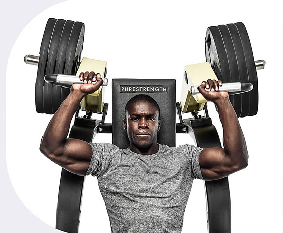 Нагружаемый дисками тренажер Technogym PURE SHOULDER PRESS BLK/BLK/BLK фото1