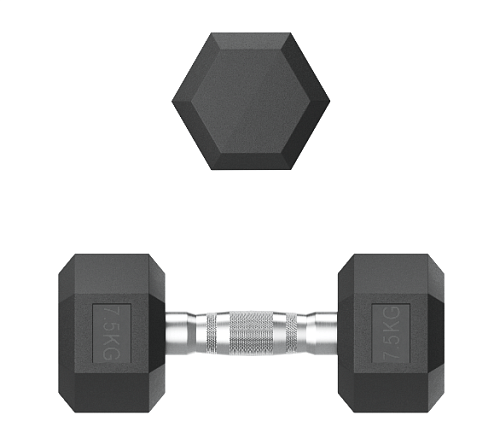 Гантель гексагональная обрезиненная Unix Fit 7,5 кг / шт.
