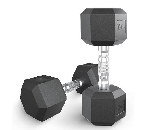 Купить Гантель гексагональная обрезиненная Unix Fit 10 кг / шт. в Москве