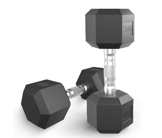 Гантель гексагональная обрезиненная Unix Fit 10 кг / шт.