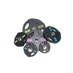 Купить Original FitTools Диск олимпийский обрезиненный черный с двумя хватами 20 кг в Москве
