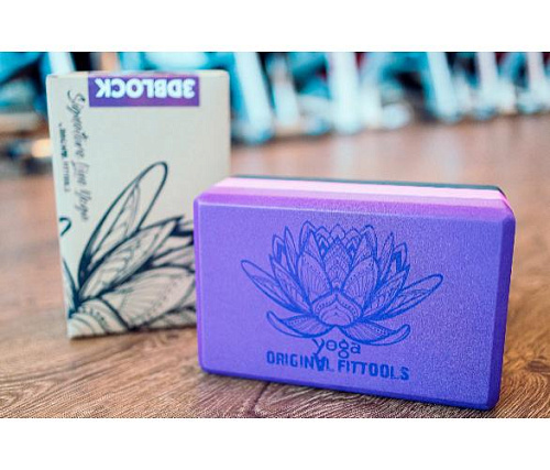 Блок для йоги трехцветный премиум Original FitTools