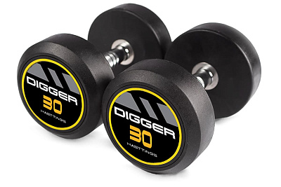 Комплект обрезиненных гантелей 10 пар от 12,5 до 35кг Hasttings Digger HD51D2A-12,5-35