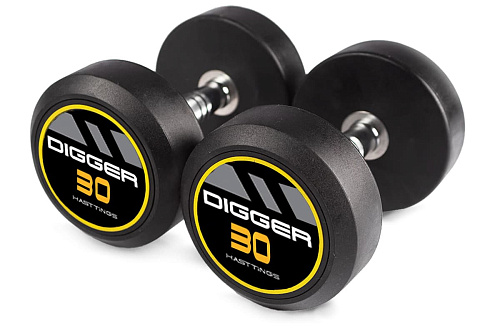 Комплект обрезиненных гантелей 10 пар от 12,5 до 35кг Hasttings Digger HD51D2A-12,5-35