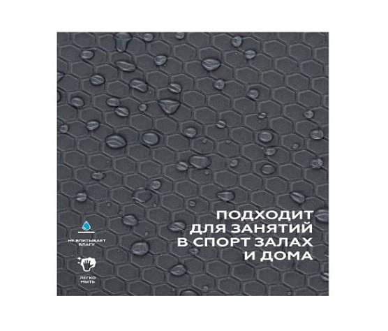 Коврик для йоги Original FitTools 10 мм двухслойный TPE черно-серый фото1
