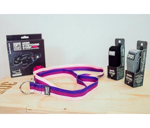 Ремешок для йоги Original FitTools 182 см, трехцветный