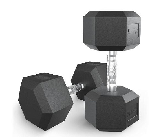 Гантель гексагональная обрезиненная Unix Fit 30 кг / шт.