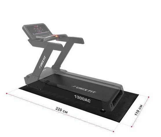 Коврик для кардиотренажёров Unix Fit No logo 220x110x0,6 см фото2