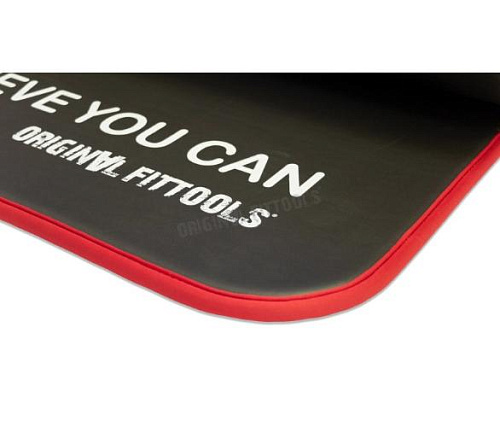 Мат для аэробики NBR Original FitTools 10 мм черный с кольцами