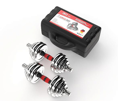 Купить Набор гантелей в кейсе Unix Fit 30 кг в Москве