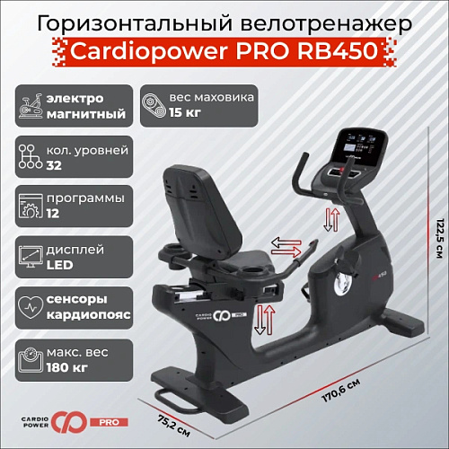 Горизонтальный тренажер Cardiopower PRO RB450 (RB410)