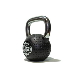 Купить Гиря Original FitTools Гиря 12 кг с хромированной ручкой полиуретановая (CPU) в Москве