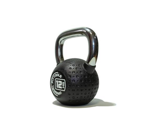 Гиря полиуретановая с хромированной ручкой Original FitTools CPU 12 кг