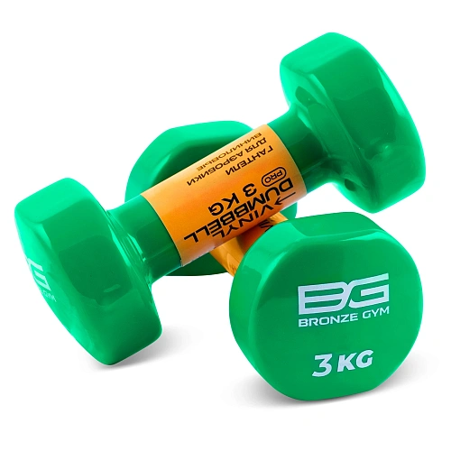 Гантели для аэробики виниловые Bronze Gym, 3 кг пара
