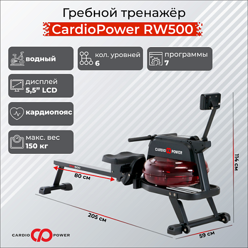 Гребной тренажер CardioPower RW500 Купить Гребной тренажер CardioPower RW500 в Москве