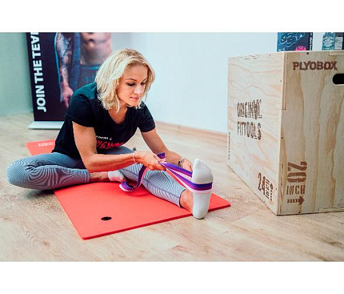 Ремешок для йоги Original FitTools 182 см, трехцветный