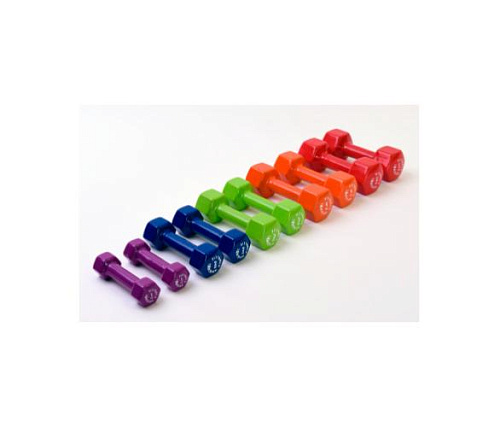 Набор гантелей в виниловой оболочке Original FitTools 5 пар (от 1 до 5 кг)