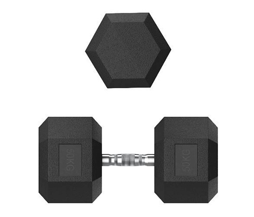 Гантель гексагональная обрезиненная Unix Fit 50 кг / шт.