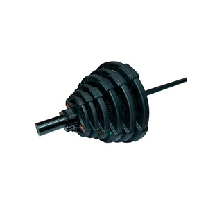Купить Original FitTools Штанга олимпийская 128 кг (диски с двумя хватами, черный гриф) в Москве