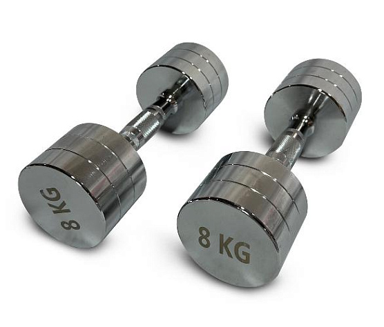 Гантель круглая хромированная Unix Fit PRO 8 кг / шт.