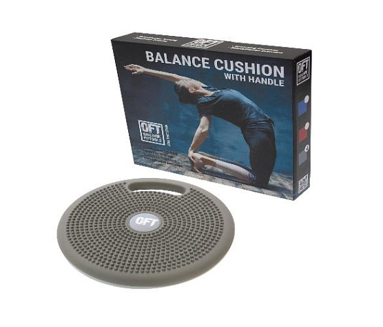 Подушка массажно-балансировочная с ручкой Original FitTools серая фото6