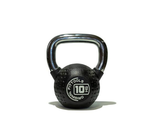 Гиря полиуретановая с хромированной ручкой Original FitTools CPU 10 кг