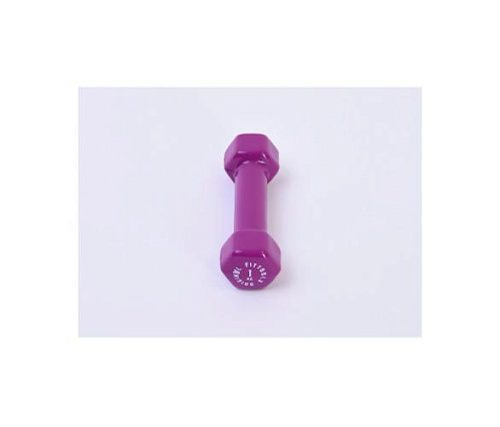Гантель в виниловой оболочке Original FitTools 1 кг ярко-пурпурный