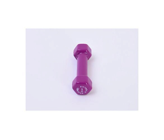 Гантель в виниловой оболочке Original FitTools 1 кг ярко-пурпурный фото1
