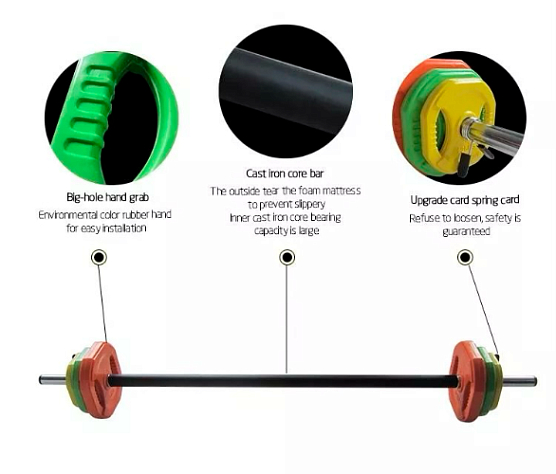 Памп-штанга Original FitTools OKPRO 20 кг фото3