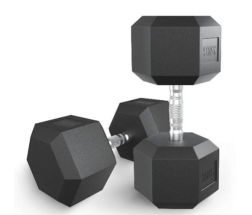 Купить Гантель гексагональная обрезиненная Unix Fit 35 кг / шт. в Москве