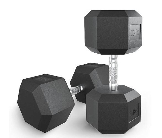 Гантель гексагональная обрезиненная Unix Fit 35 кг / шт.