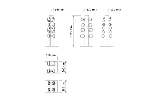 Набор гантелей Pent COLMIA VERTICAL SET