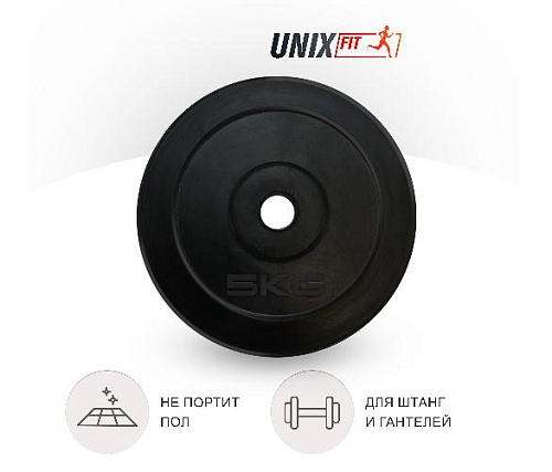 Диск обрезиненный Unix Fit 5 кг, 25 мм