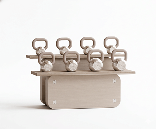 Набор гирь с горизонтальной стойкой Technogym Personal Kettlebells Horizontal Full Set