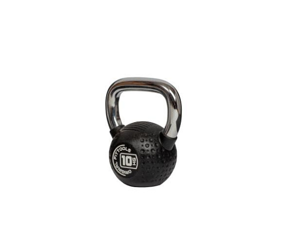 Гиря Original FitTools Гиря 10 кг с хромированной ручкой полиуретановая (CPU)