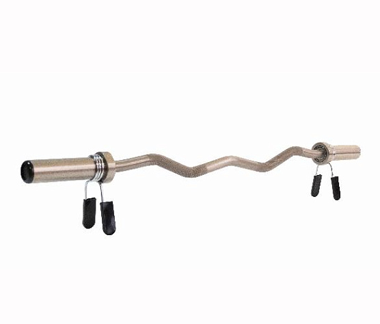 Гриф олимпийский слабоизогнутый Rebel Fitness 47 с упорными подшипниками и замками