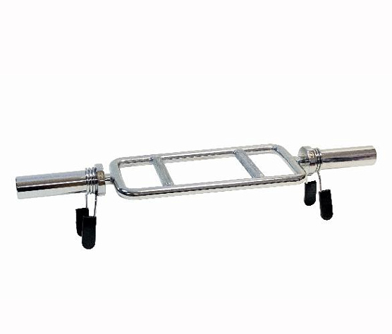 Гриф узкий параллельный хват Rebel Fitness хромированный 34 с замками