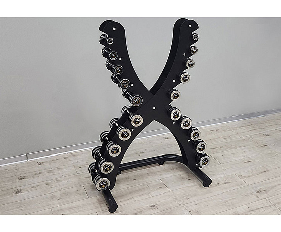 Стойка для хромированных гантелей Hasttings X-образная фото2