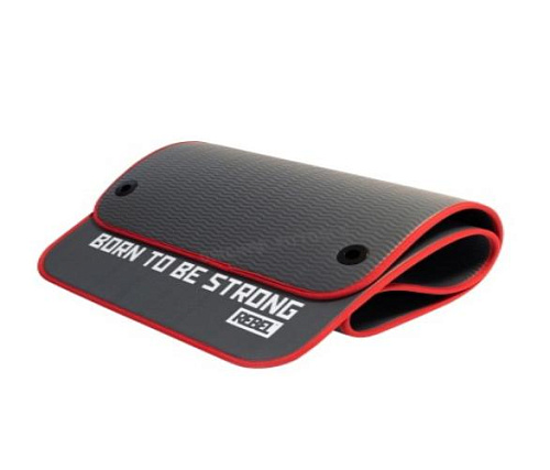 Мат для аэробики Rebel Fitness NBR 10 мм графитовый с кольцами