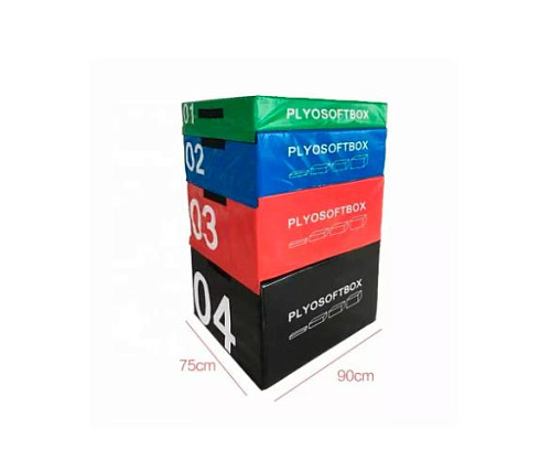 Комплект плиометрических боксов Original FitTools 90х75 см, высота 15-30-45-60 см