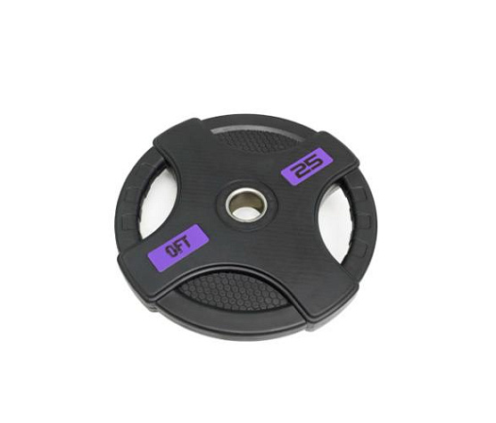 Диск олимпийский обрезиненный Original FitTools 25 кг черный с двумя хватами
