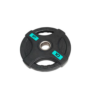 Купить Original FitTools Диск олимпийский обрезиненный черный с двумя хватами 10 кг в Москве
