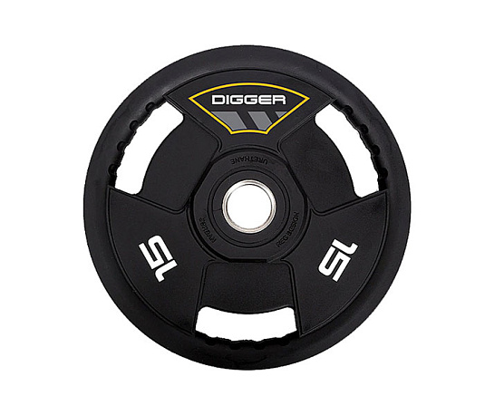 Диск олимпийский полиуретановый 3-х хватовый Hasttings 15 кг