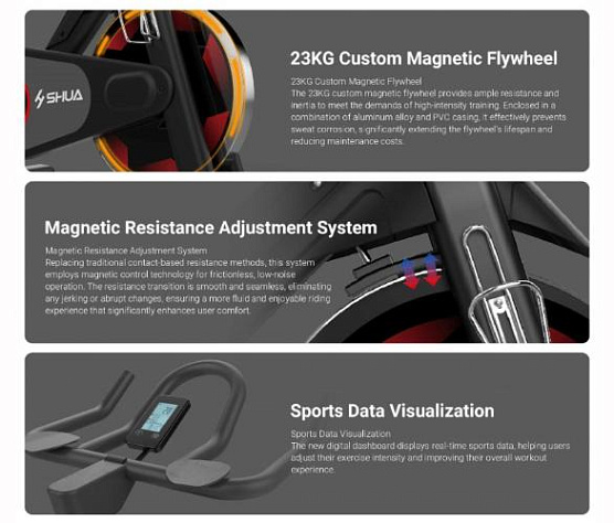 Велотренажер сайкл SHUA SH-B8860SL с монитором фото7